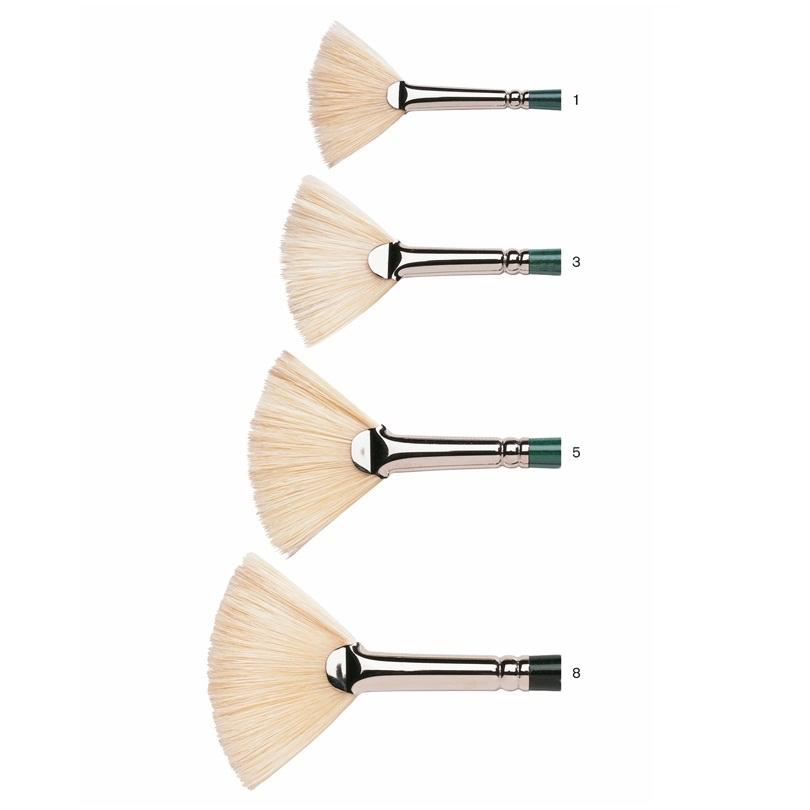 Winsor & Newton winton hog bristle long handle fan brush I พู่กันขนหมูสำหรับสีน้ำมันและสีอะคริลิกแบบพัด