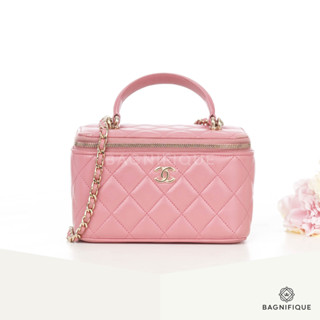 CHANEL VANITY 6.5_ PINK LAMB GHW