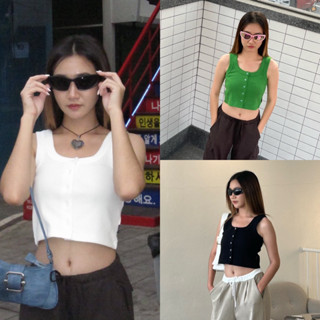 BELLOBOO เสื้อครอป TANK TOP เสื้อครอปผ้าร่องพรีเมียม