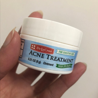 [พร้อมส่ง] นำเข้าจากอเมริกา ของแท้ 100% ครีมรักษาสิว De La Cruz Acne Treatment with 5% Sulfur (6 g)