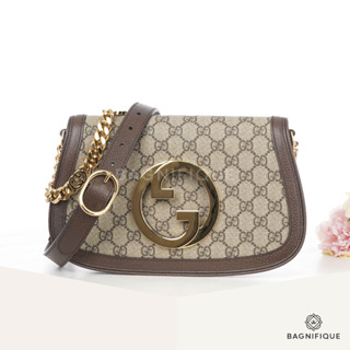 GUCCI INTERLOCKING G 28 BROWN GG SUPREME MONOGRAM GHW