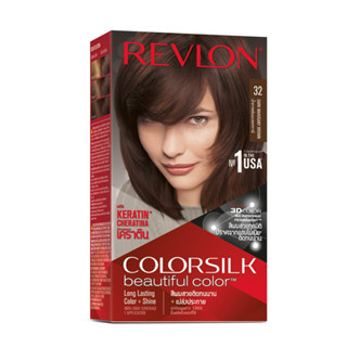 Revlon Colorsilk Beautiful Color Dark Mahogany Brown-32 เรฟลอน คัลเลอร์ซิลค์ บิวตี้ฟูล คัลเลอร์ ดาร์ก มะฮอกกานี บราวน์