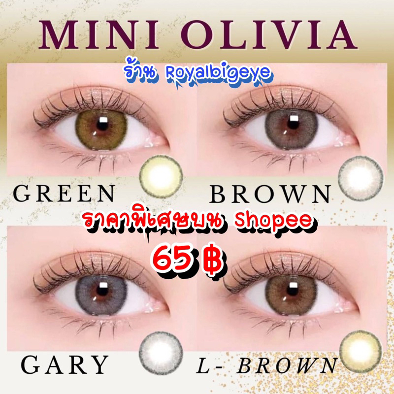 รวมคอนแทคเลนส์ Mini Olivia Brown / Light Brown / Gray / Green - Kitty Kawaii ขนาดมินิ