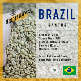 New!!สารกาแฟ Brazil Santos 22/23 เมล็ดกาแฟดิบ บราซิล ซานโตส Green bean สารกาแฟบราซิล Vincit Coffee