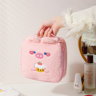 nkshop กระเป๋าเครื่องสำอาง ลายน่ารัก ขนนุ่มนิ่ม fluffy 4 แบบ พร้อมส่ง