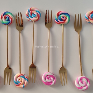 lollipop dessert Fork | ส้อมทานขนม | Oyster and Things.