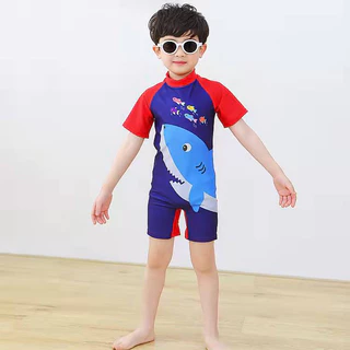 Babyonline(Y383)B5-ล่าง3 (ส่งด่วน1วัน)ชุดว่ายน้ำเด็ก ชุดบอดี้สูทว่ายน้ำสำหรับเด็กผู้ชายลายการ์ตูนสุดน่ารัก