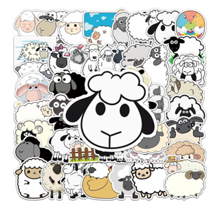 Waterproof Sticker‪(⸝⸝› з ‹⸝⸝)‬ Lamb , Sheep  สติกเกอร์ไดคัท  กันน้ำ  50 PCS  ติดรถ เคส โน๊ตบุ๊ค กระเป๋า กีตาร์ ตู้เย็น