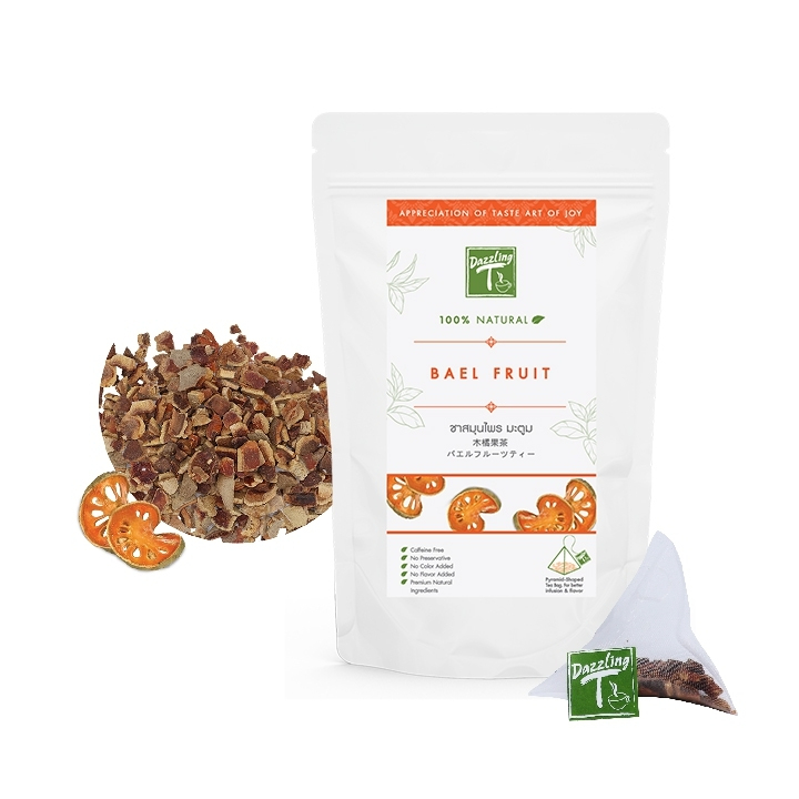 Dazzling T ชาสมุนไพรมะตูม Bael Fruit Tea  ชาสมุนไพรช่วยย่อยอาหาร ไม่มีน้ำตาล  ขนาด 12 x 2.5 g. Tea B