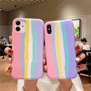 【ส่งจากไทย】เคสกำมะหยี่สีรุ้ง สำหรับไอโฟน i6,i6s,i7,i8,SE,​6p,6splus,​Xs Max,i11 pro,i11pro max,i12mini,i12pro,12 pro max