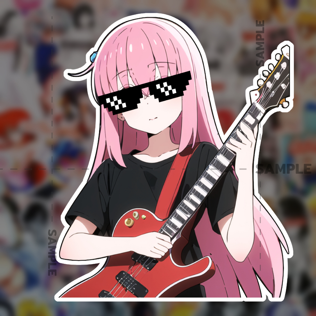 BOCCHI THE ROCK! Meme Stickers อนิเมะ มีมสติ๊กเกอร์ 2 ชิ้น Gotou BOCCHI อนิเมะ สติกเกอร์ อนิเมะ Bocc