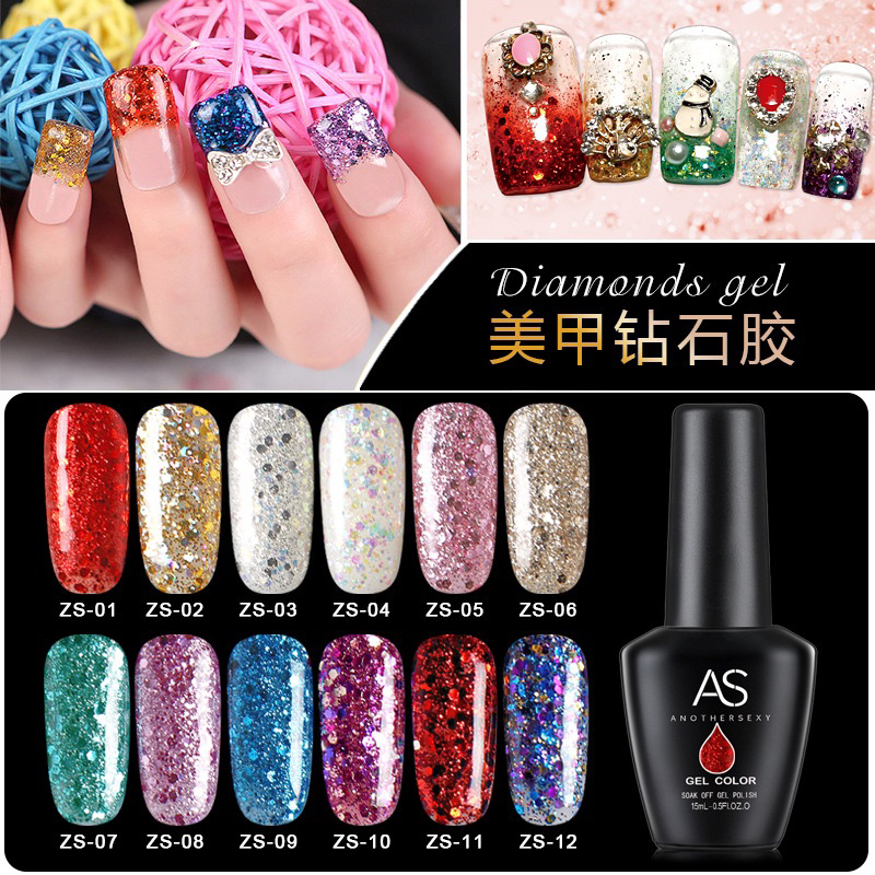 #พร้ิอมส่งจากไทย สีกากเพชร สีกลิตเตอร์ AS 15ml. ZS 01-12 – โปรปัง