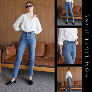 Mom Light Jeans (HJ29) ยีนส์ทรงมัม ผ้าไม่ยืด สีอ่อน