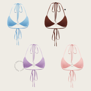 (พร้อมส่งสีม่วง ไซส์ xl) Heart Ring Bra บราอะไหล่หัวใจเพชร