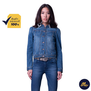 Mc JEANS เสื้อคลุมยีนส์ เสื้อ แจ็คเก็ต แม็ค แท้ Mc Lady แจ๊คเก็ตยีนส์แขนยาว เสื้อกันหนาว สียีนส์ LJM2029