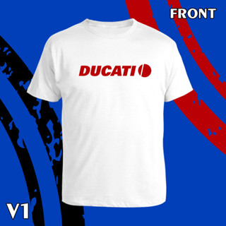 เสื้อยืด คอกลม แขนสั้น DUCATI สกรีน Flex pu  ขอบสวย คมชัด ผ้า cotton 100%