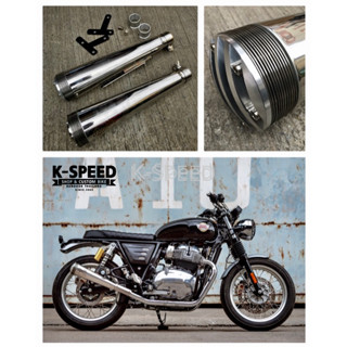 ชุดปลายท่อแต่ง Diabolus Thunder J14C แบบ Slip-on for Royal Enfield GT 650 &amp; Interceptor 650