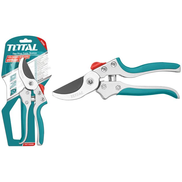 TOTAL กรรไกรตัดกิ่งไม้ รุ่น THT15308 ขนาด 8 นิ้ว รุ่นงานหนัก กรรไกร ( Pruning Shear ) ด้ามจับอลูมิเนียม