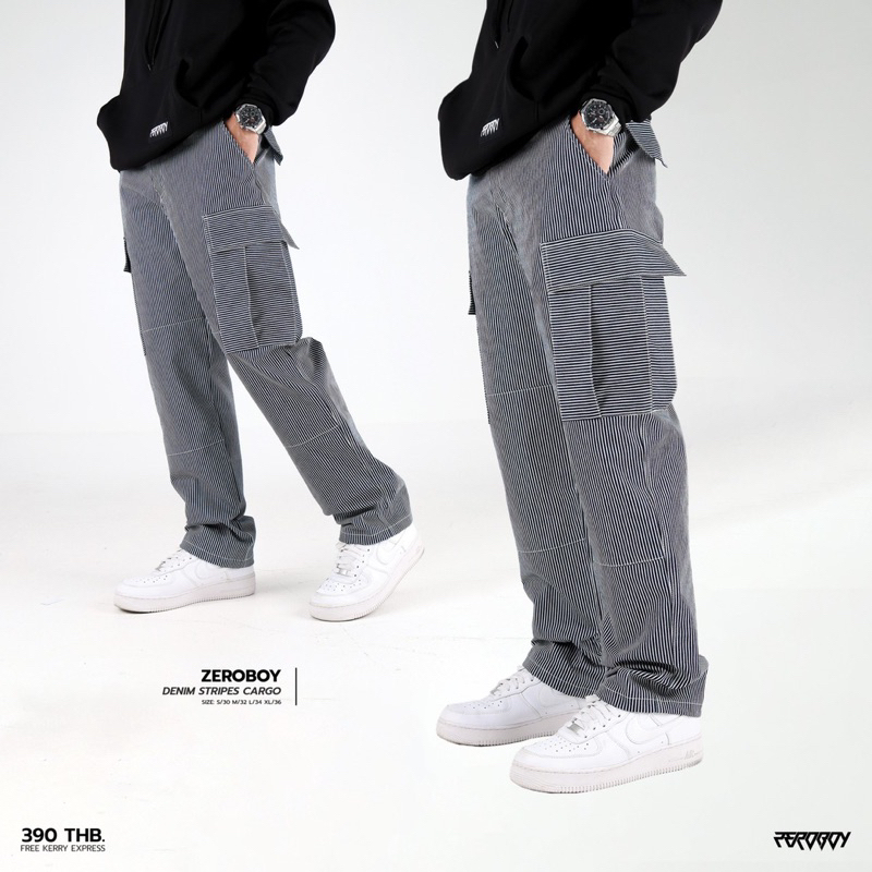 ZEROBOY “ DENIM STRIPES CARGO ” คาร์โก้ลายทาง #1