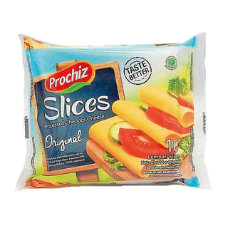 โปร 1 แถม 1 ชีสแผ่น ชีสเบอร์เกอร์ ชีสแซนวิชเชดดาร์ชีสสไลซ์ 10แผ่น - Prochiz Slices Processed Cheddar Cheese 10 pieces