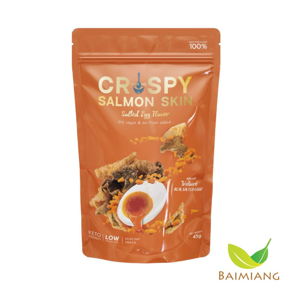 PrikMe หนังปลาแซลมอนคีโต รสไข่เค็ม 45 g. (03043)