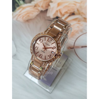 นาฬิกา Casio Sheen รุ่น SHE-4804PG-9A นาฬืกาผู้หญิงสีพิงค์โกลด์ ประดับคริสตัล SWAROVSK - ของแท้ 100% ประกันศูนย์ CMG 1 ปีเต็ม