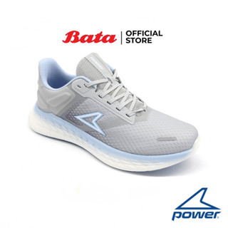 Bata บาจา POWER รองเท้ากีฬาวิ่ง แบบผูกเชือก สำหรับผู้หญิง รุ่น Xorise+ 500 GT นุ่มเด้งกลับรับแรงกระแทก สีเทา รหัส 5182940