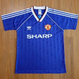 เสื้อแมนยูย้อนยุค ทีมเยือน ปี 1988 Man U Away เกรด AAA  Manchester Uniter Away