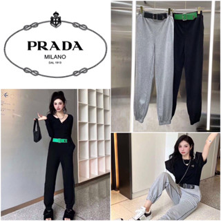 กางเกงขายาว PRADA LOGO BELT JOGGING PANTS