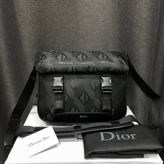 CHRISTIAN DIOR EXPLORER MESSENGER BAG BLACK CD DIAMOND MIRAGE SKI CAPSULE NYLON กระเป๋าสะพายข้างครอสบอดี้ ทรงแมสเซนเจอร์