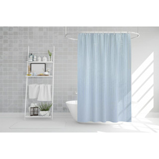 Shower curtain ผ้าม่านห้องน้ำ PEVA ม่านห้องน้ำโรงแรม รีสอร์ท สีฟ้า 180x220cm S191102-2BL