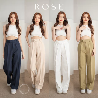 Rose_SP005 กางเกงขากระบอก เอวสูง เก็บพุง ทรงสวย ใส่แล้วสูงมากกก เป็นขากระบอกที่ควรมีติดตู้มากก