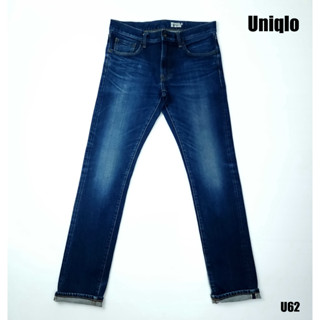 ยีนส์ริมแดง Selvedge Uniqlo เอว 33-34 เฟดสวย ผ้านุ่มยืด ขาเดฟ