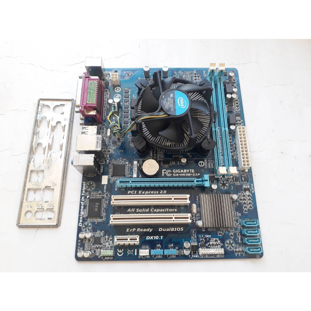 ชุดอินเทล 1155 MB Gigabyte GA-H61M-S2P REV2.0 มีฝาหลัง + i5-2400 พร้อมซิงค์พัดลม