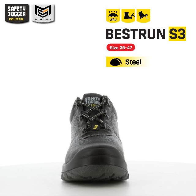 [ของแท้พร้อมส่ง] Safety Jogger รุ่น BESTRUN S3 รองเท้าเซฟตี้หุ้มส้น หัวเหล็ก พื้นกันทะลุ พื้นกันน้ำมัน