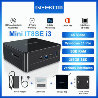 GEEKOM Mini PC, Mini IT8SE Mini gaming Computer with i3-8109U (สูงสุด 3.6 GHz), 8GB Dual DDR4 256G SSD Windows 11 Pro Small Desktop Computer, รองรับ 4K UHD, Dual WiFi, BT, HDMI สำหรับสำนักงาน/การศึกษา/ที่บ้าน