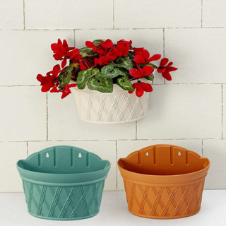 Hanging planter กระถางต้นไม้ พลาสติก แบบแขวน 18x30x22 cm สีขาว STF210617-10WH