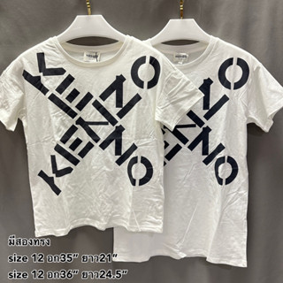 Kenzo tee t- shirt size12 logo cross สีขาว มี2ทรง เสื้อยืด เคนโซ ของแท้ เคนโซ แบรนด์เนม น่ารัก แบรนด์เนม