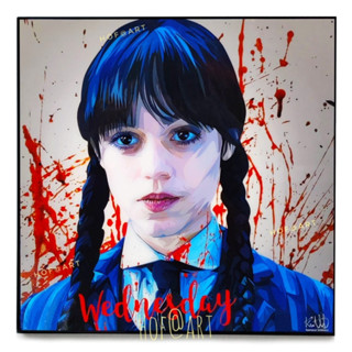 รูปภาพ Wednesday Addams เวนส์เดย์ อาดัมส์ ซีรี่ย์ รูปภาพ​ติดผนัง pop art ฟุตบอล​ กรอบรูป แต่งบ้าน ของขวัญ
