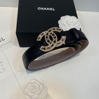 เข็มขัด CHANEL BELT IN LAMB SKIN 100%  Belt  Size 30MM