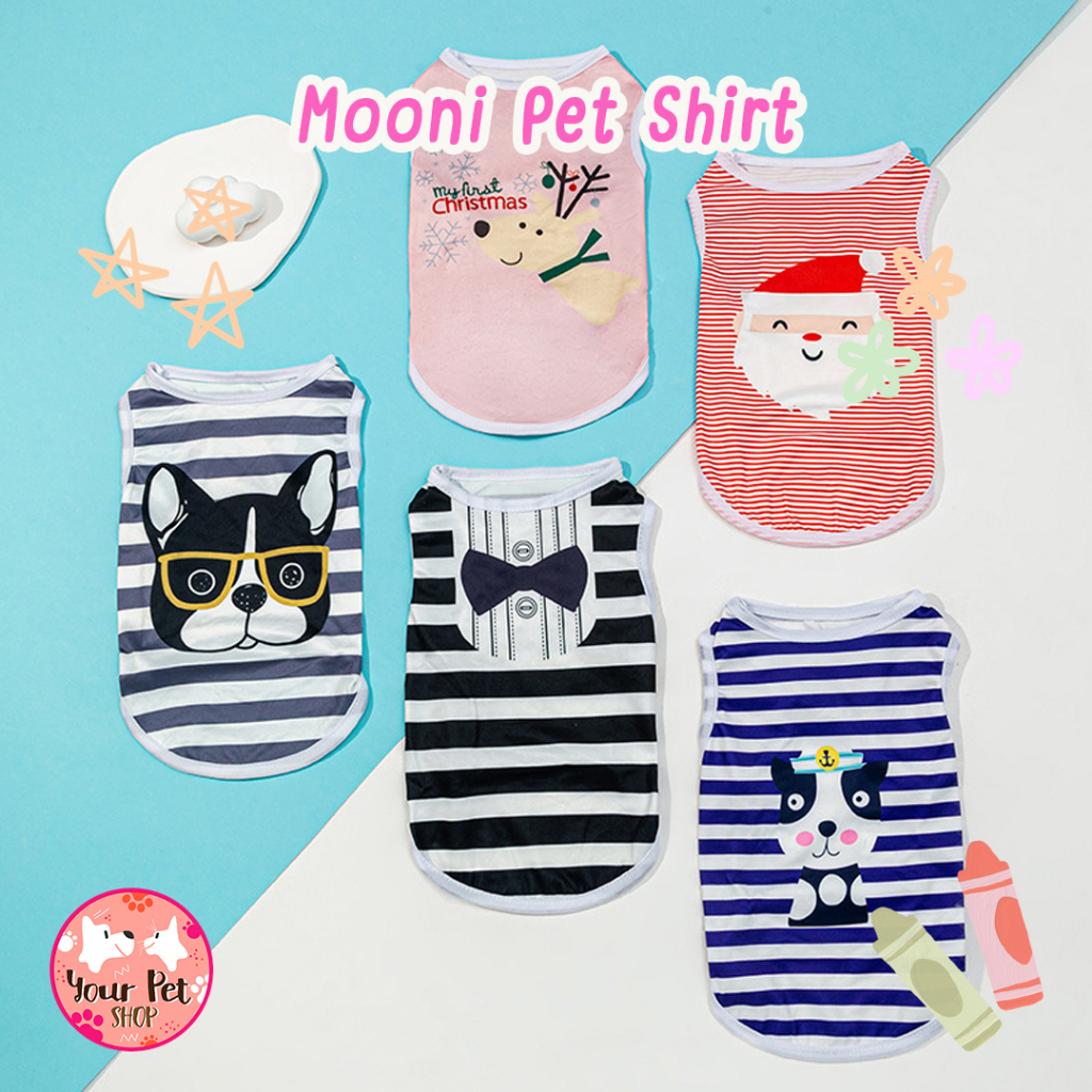 เสื้อแมว เสื้อหมา สุนัข Mooni Pet Shirt ผ้าบางใส่สบาย หน้าร้อน สัตว์เลี้ยง