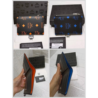 MCM Color Splash Logo Slim Leather Bifold Wallet กระเป๋าสตางค์ มาพร้อมอุปกรณ์ครบ