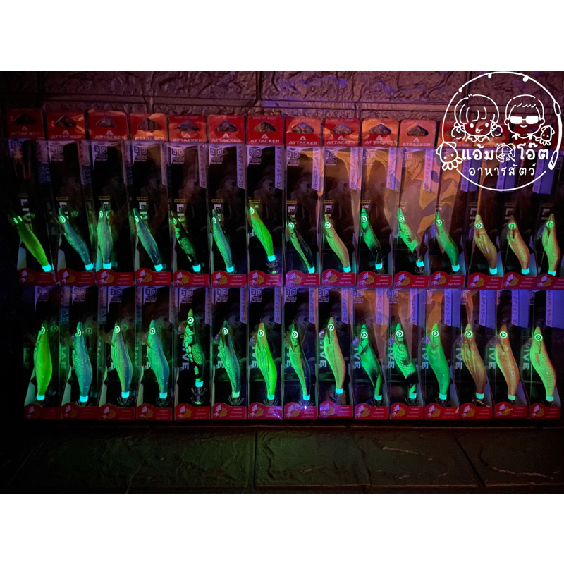 🦑โยกุ้งตกหมึก ATTACKER NEON LIVE 3D ขนาด 2.0,2.5,3.0🔻ดูตัวไหนเรืองแสงภาพที่2🔺