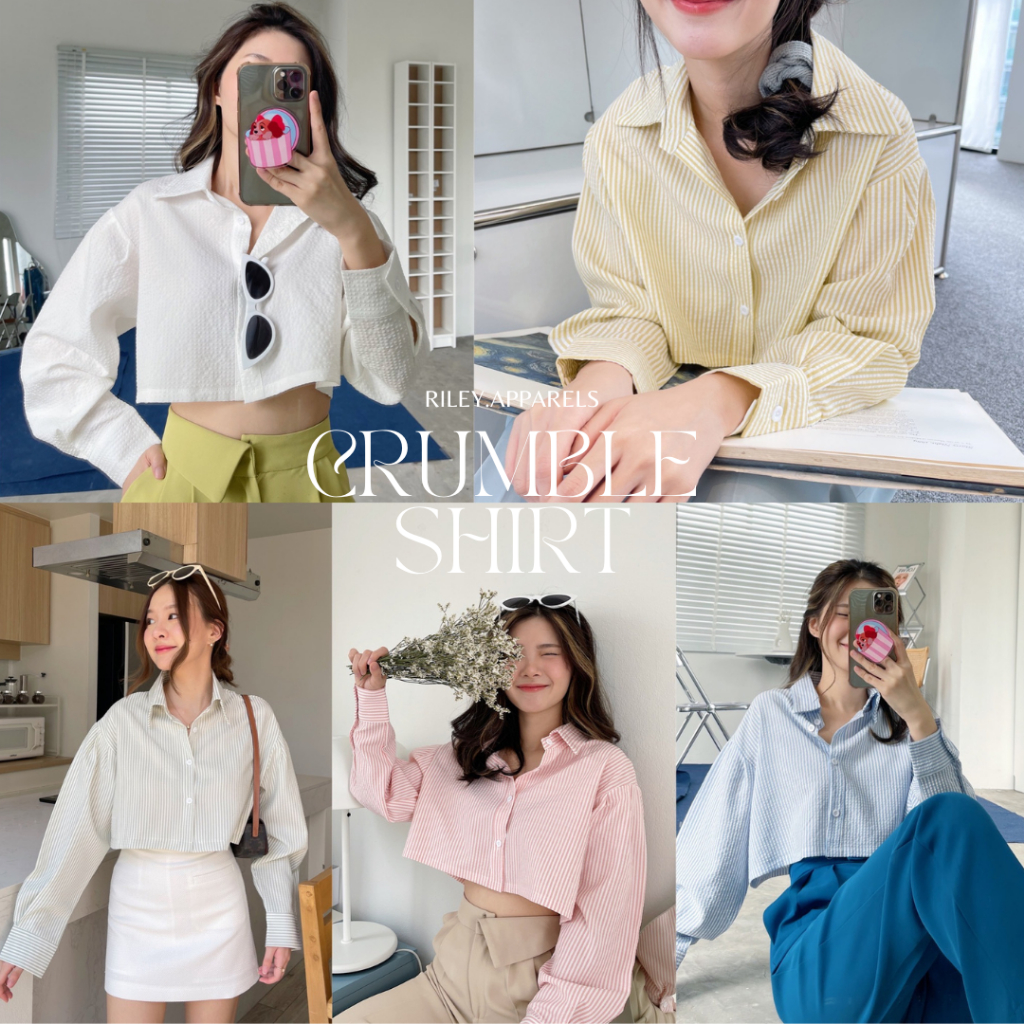 Riley.Apparels - Crumble Shirt Crop 9008 เชิ้ตครอปสั้น