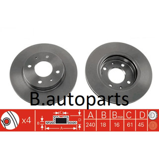 จานเบรคหน้า NISSAN NV 100NX B13 1990- SUNNY B13 1990- WINGROAD Y10 1990- RUNSTOP /คู่