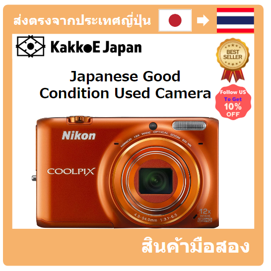 【ญี่ปุ่น กล้องมือสอง】[Japanese Used Camera]Nikon Digital Camera Coolpix S6500 Optical 12 times Zoom Wi-Fi compatible Mandarin Orange S6500OR