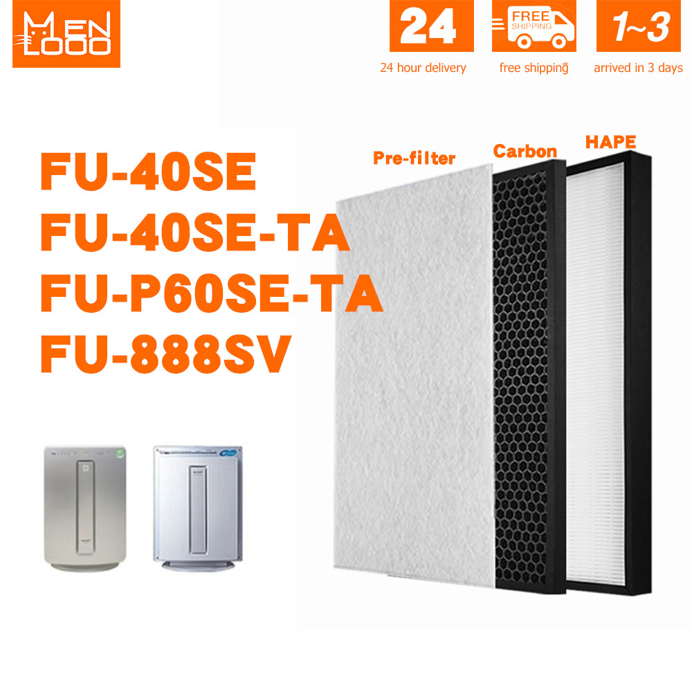 Mennlooo เหมาะสำหรับเครื่องกรอง Sharp FU-P60S  FU-40SE  FU-888SV  ฟิลเตอร์ FZ-P60SE