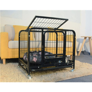 Steel Pet Cage กรงสุนัขเหล็กเคลือบสีกันสนิม 61x45x58 cm สีดำ RT1908131