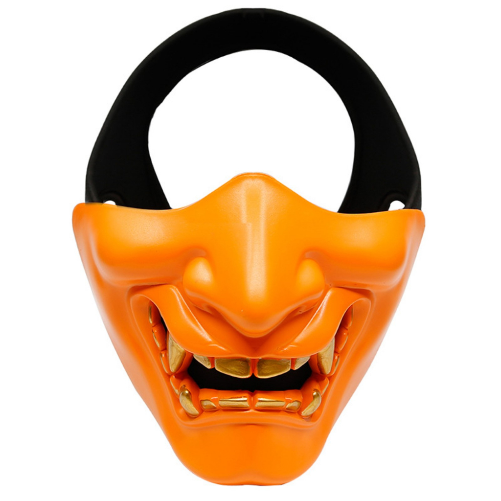หน้ากาก Mask Oni Giant โอนิ ยักษ์ญี่ปุ่น สีส้ม ตํานานอสูรกาย วัสดุไฟเบอร์กลาส Fiberglass Party Ninja Samurai ปาร์ตี้