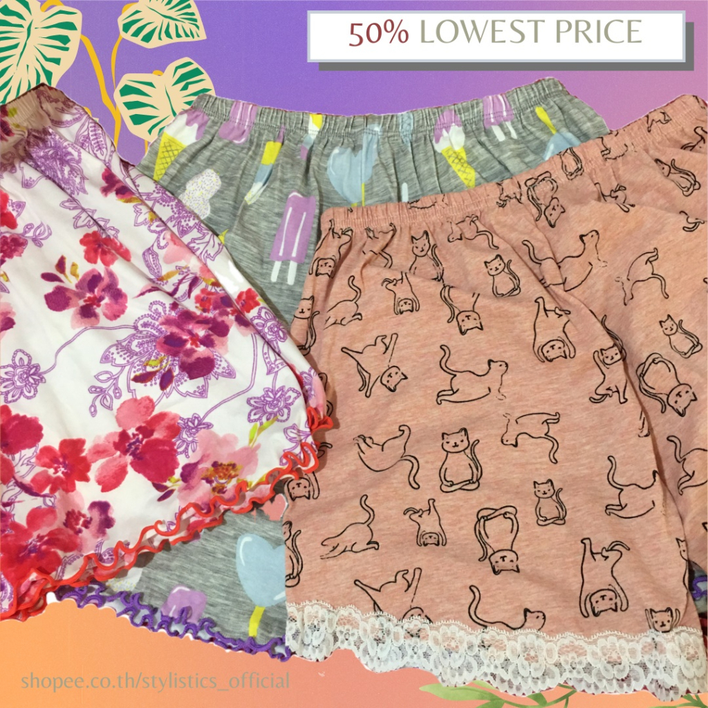 [ 1.25 ]  กางเกงขาสั้น ผู้หญิง   กางเกงใส่นอน ลายน่ารักๆ ✅ เลือกลายเองได้เลย
